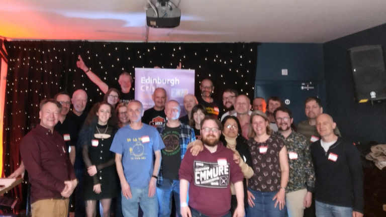 Landscape image of the Gig Chat Sunday Social Event at the Leith Dock.